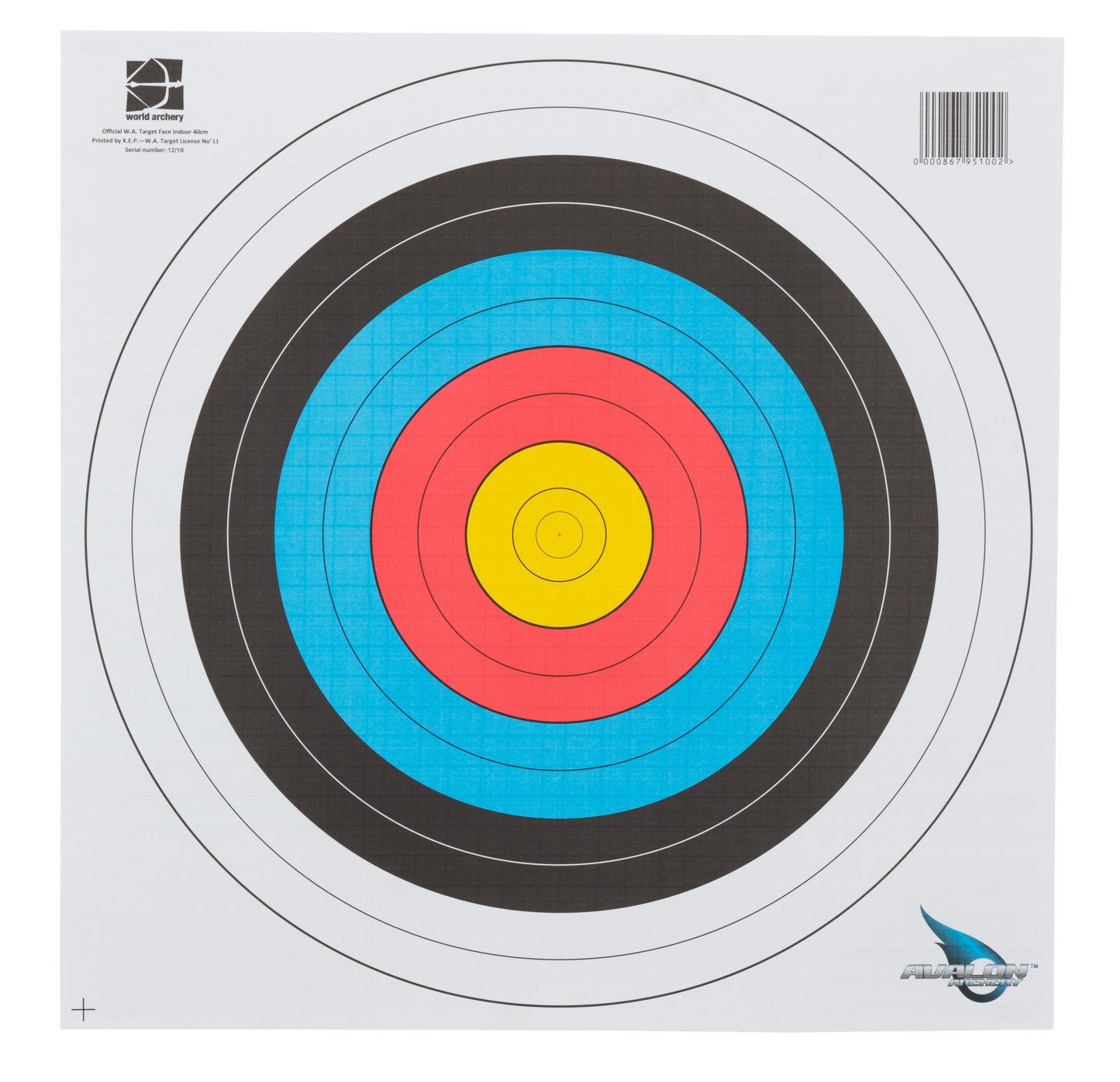 Avalon target face 40 cm 1-10