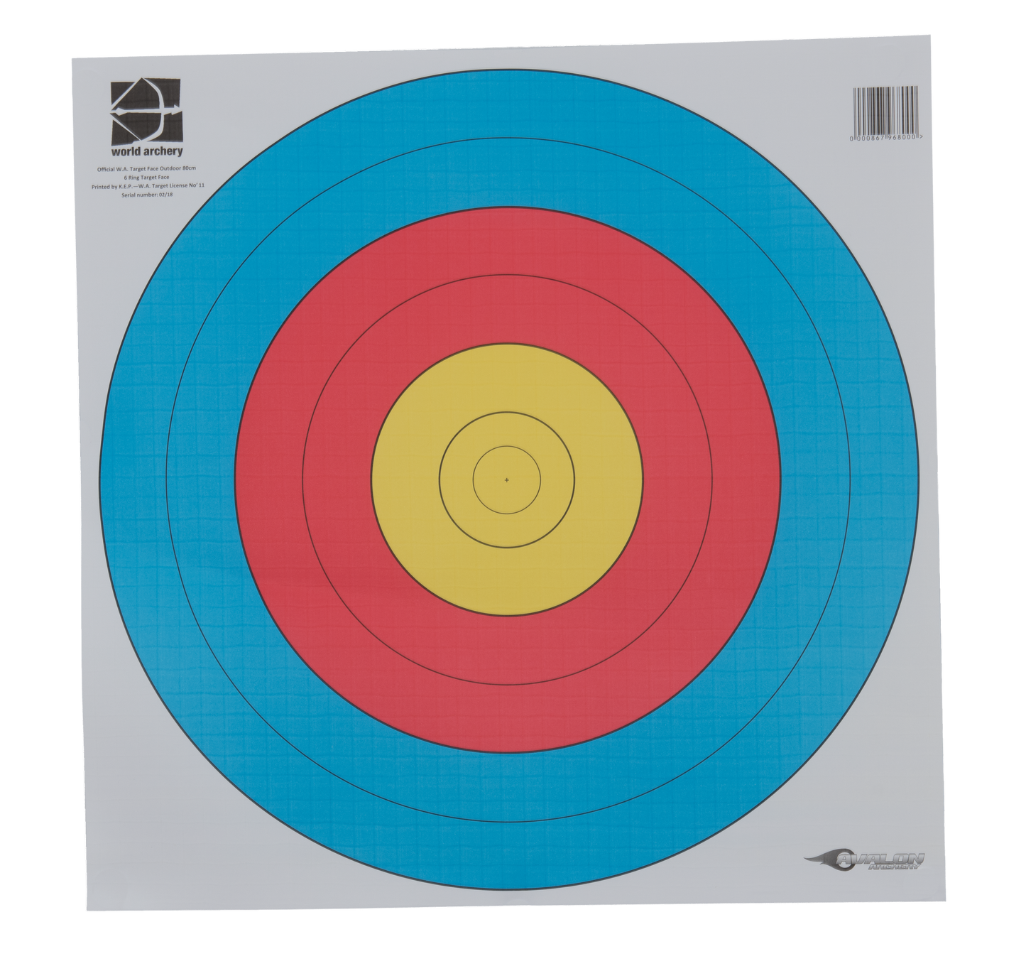 Avalon target face 80cm 1-6 ring