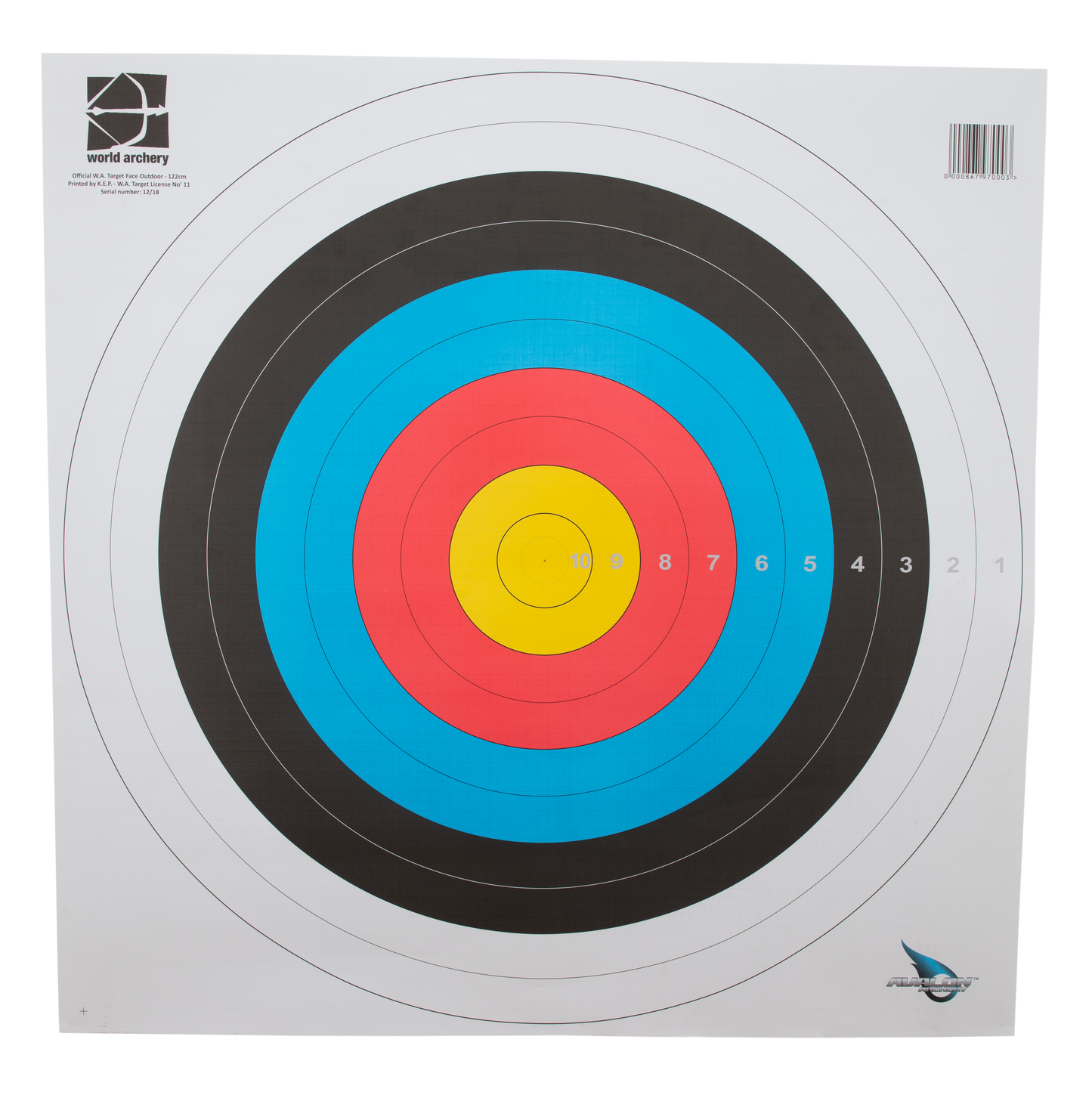 Avalon target face 122 cm 1-10