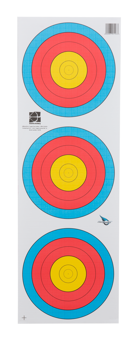 Avalon target face 40cm standard 5 rounds triple vertical