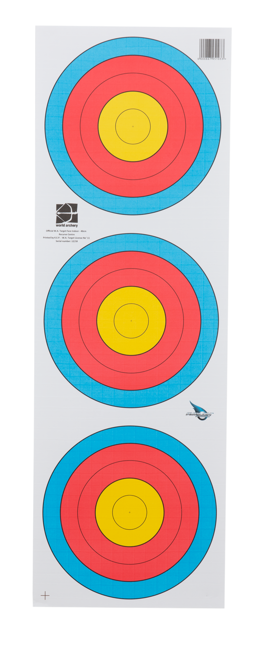 Avalon target face 40cm curved bow 5 rounds triple vertical